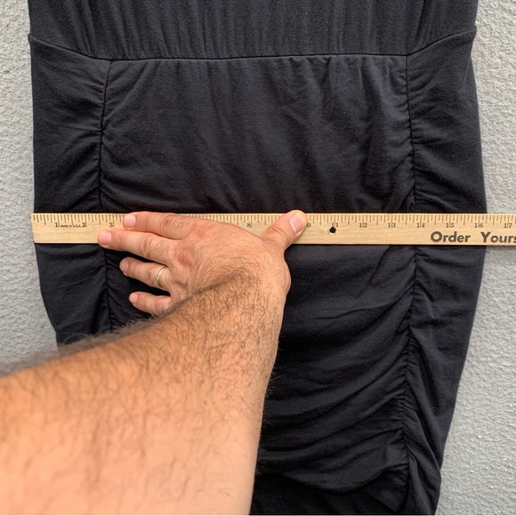 Athleta Westwood Bodycon Dress Black Tiered Waist Ruched Soft Stretch Size XS - Picture 11 of 16